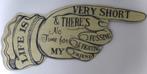 Handgeschilderd bord/Life is very short/The Beatles/mancave, Ophalen of Verzenden, Nieuw