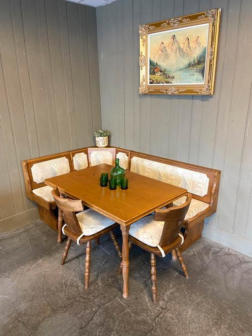 Echte Duitse eethoek Oostenrijkse zithoek Tiroler hoekset, Huis en Inrichting, Barren, Gebruikt, Ophalen
