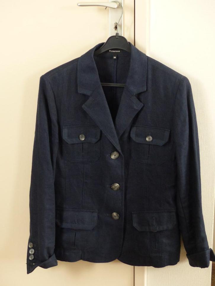 Dames jasje, Kleding | Dames, Jasjes, Kostuums en Pakken, Gedragen, Jasje, Maat 38/40 (M), Blauw, Verzenden