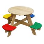 AXI UFO Picknicktafel Rond multi collor licht beschadigd, Nieuw, Rechthoekig, Hout, Ophalen
