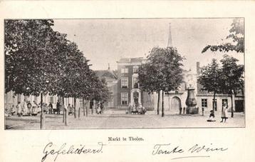 Markt te Tholen. - volk - 1902 gelopen beschikbaar voor biedingen