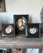 Set van 3 oude, houten fotolijsten, Huis en Inrichting, Woonaccessoires | Lijsten, Minder dan 50 cm, Ophalen of Verzenden, Hout