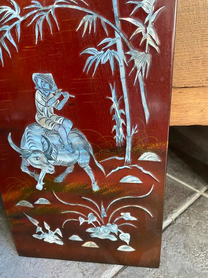 Japans Parelmoer Inlegwerk - Fluitist op Karbouw, Antiek en Kunst, Kunst | Niet-Westerse kunst, Ophalen of Verzenden