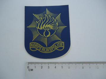 sticker oud KORPS RIJKSPOLITIE logo blauw politie rijks retr beschikbaar voor biedingen