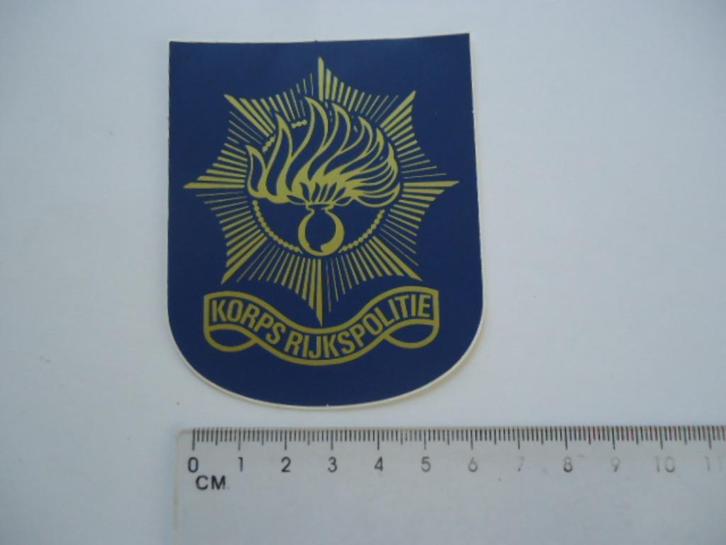 sticker oud KORPS RIJKSPOLITIE logo blauw politie rijks retr, Verzamelen, Stickers, Zo goed als nieuw, Bedrijf of Vereniging, Verzenden