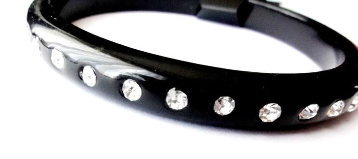Prachtige vintage lucite armband met helder kristal, Sieraden, Tassen en Uiterlijk, Armbanden, Zo goed als nieuw, Verzenden