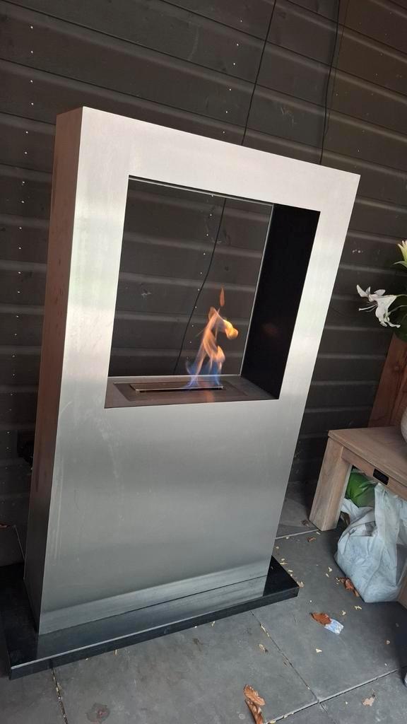 RVS Safretti bio ethanol haard, Huis en Inrichting, Haarden, Zo goed als nieuw, Ophalen