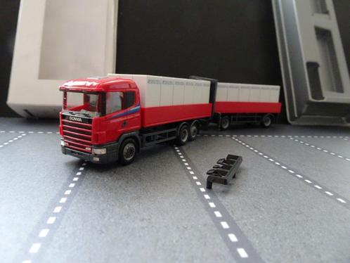 787 herpa scania 4 serie stenen combi bouw kraan 1:87 truck, Hobby en Vrije tijd, Modelauto's | 1:87, Nieuw, Bus of Vrachtwagen
