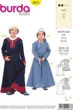 Burda Naaipatroon 9473 - Historische jurk kinder, Hobby en Vrije tijd, Kledingpatronen, Overige typen, Kind, Nieuw, Burda
