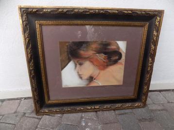 Schilderij Paul Boers pastel krijttekening lijst gesigneerd  beschikbaar voor biedingen