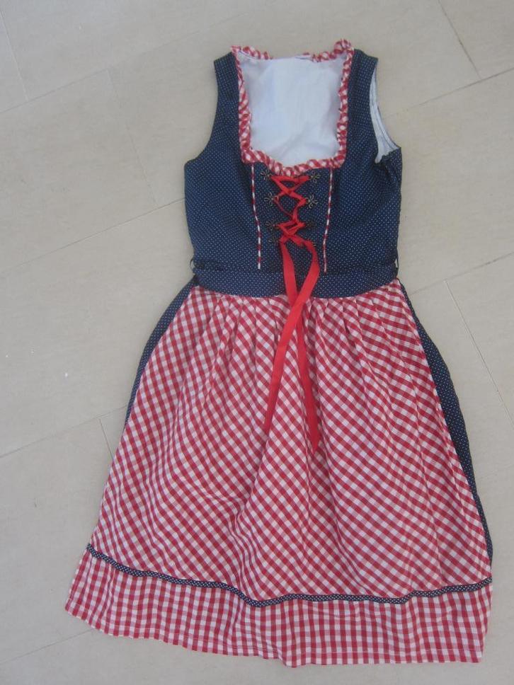 Dirndl trachten jurk en schort 2-dlg set BIERFEEST MT 36, Hobby en Vrije tijd, Feestartikelen, Zo goed als nieuw, Kostuum, Overige