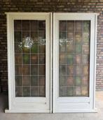 Ensuite deuren glas in lood BESCHADIGD, Doe-het-zelf en Verbouw, Deuren en Horren, Ophalen, Gebruikt, 120 cm of meer, Binnendeur
