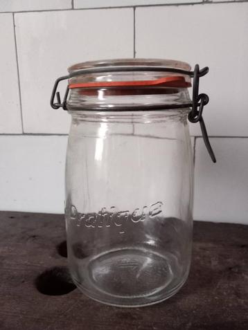 vintage weckpot voorraadpot Frans brocante Pratique 1 liter  beschikbaar voor biedingen