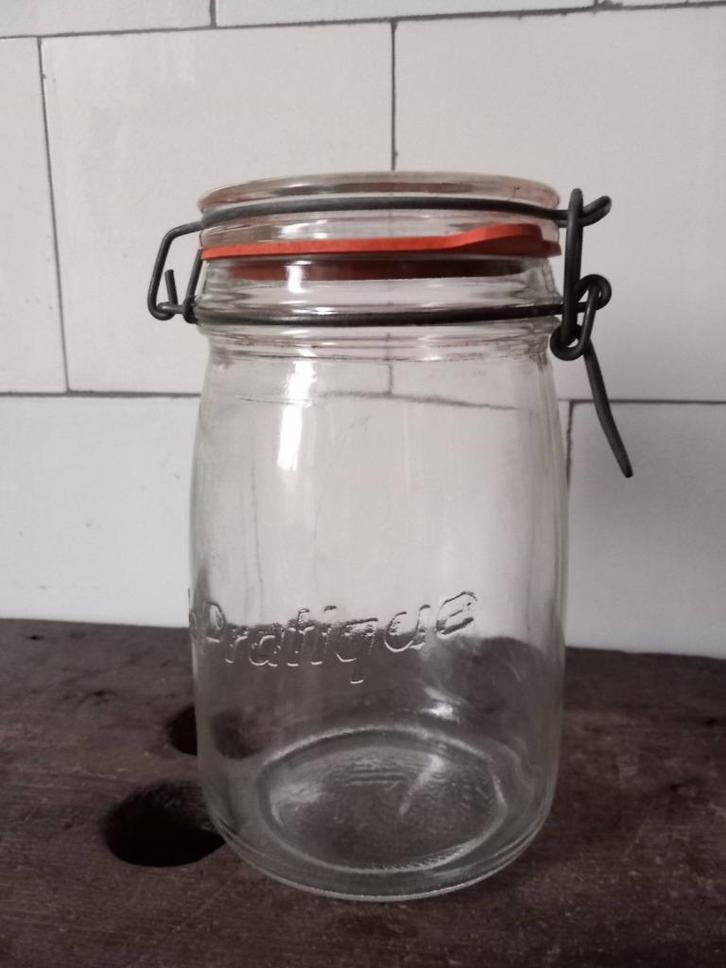 vintage weckpot voorraadpot Frans brocante Pratique 1 liter, Antiek en Kunst, Curiosa en Brocante, Ophalen of Verzenden