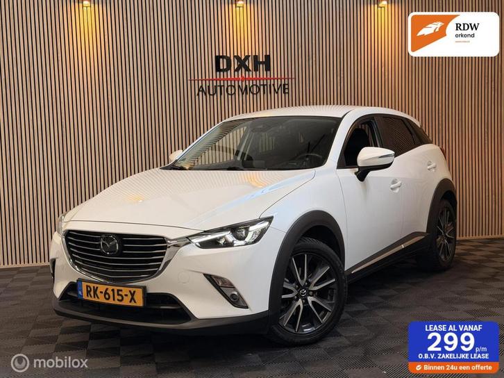 Mazda CX-3 2.0 SkyActiv-G 120 GT-M AUT HUD ACC LEDER STUURVW, Auto's, Mazda, Bedrijf, Te koop, CX-3, ABS, Achteruitrijcamera, Adaptive Cruise Control