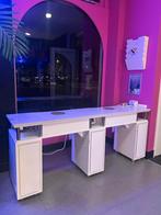 Nageltafel (dubbele) met dubbele afzuigsysteem, Sieraden, Tassen en Uiterlijk, Uiterlijk | Cosmetica en Make-up, Gebruikt, Wit