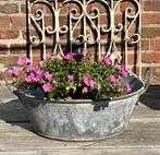 Brocante oud klein zinken teiltje 32 cm doorsnede, Ophalen of Verzenden