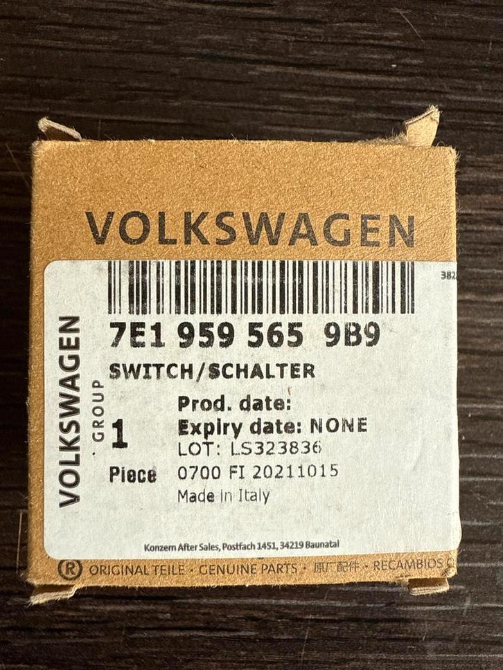 VW Schakelaar 7E1 959 565 9B9 Nieuw, Auto-onderdelen, Dashboard en Schakelaars, Volkswagen, Nieuw, Ophalen of Verzenden