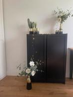 Goud/zwart windlicht, vaas en bloempotten set, Huis en Inrichting, Woonaccessoires | Vazen, Ophalen of Verzenden, Zo goed als nieuw