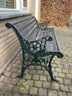 Tuinbank parkbank hout en gietijzer, Tuin en Terras, Tuinbanken, Ophalen, Gebruikt, Hout