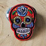 Strijk embleem Iron on Patch applicatie Doodshoofd rood blau, Hm, Nieuw, T, Ophalen of Verzenden