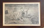 Ets van aardappelkrabbers Hemkes, Antiek en Kunst, Kunst | Etsen en Gravures, Ophalen of Verzenden