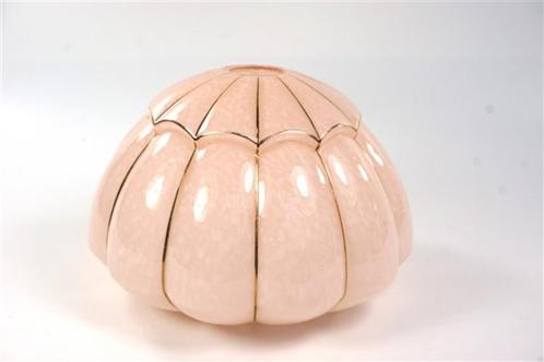 Vintage lampenkap roze glas goud, Huis en Inrichting, Lampen | Lampenkappen, Zo goed als nieuw, Minder dan 25 cm, Rond, Overige kleuren