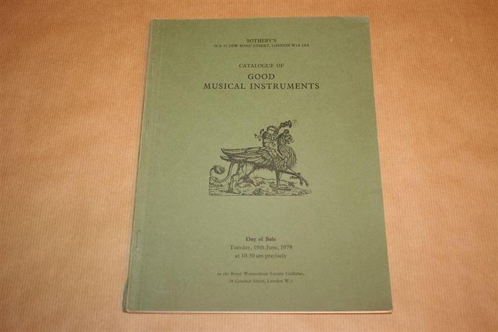 Catalogue of Good Musical Instruments - Sotheby's 1979 !!, Boeken, Muziek, Zo goed als nieuw, Artiest, Ophalen of Verzenden