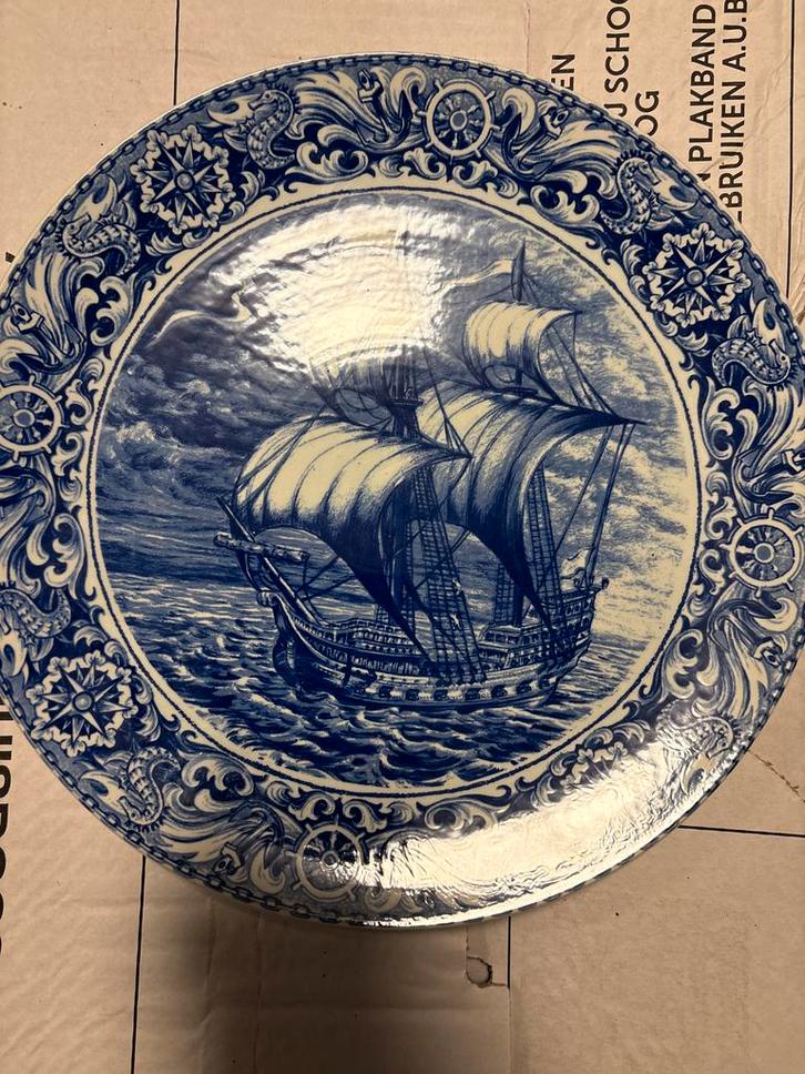 Delfts Blauw Bord - Boch La Louvière, Antiek en Kunst, Antiek | Wandborden en Tegels, Ophalen of Verzenden