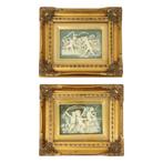 Set van 2 Ingelijste Plaquettes Albast Biggs and Sons London, Antiek en Kunst, Ophalen of Verzenden