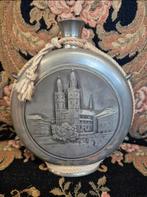 Vintage Tinnen Fles met Reliëf Zürich Grossmünster, Ophalen of Verzenden, Zilver