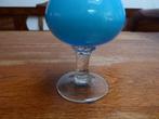 Vintage opaline vaas in blauw, 25 cm., Antiek en Kunst, Ophalen of Verzenden