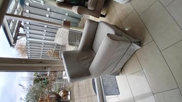 Ikea ektorp fauteuil  grijs/ecru ruitje - afbeelding 3