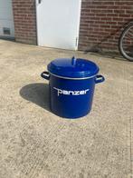 Vintage Panzer Emaille Pan / Inmaakketel met deksel – blauw, Ophalen of Verzenden
