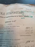 ZEER OUD BELASTING DOCUMENT 1907 FRANSTALIG BELGIË A4 formaa, Ophalen of Verzenden
