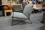 Fauteuil EARL Jess Design metaal leer Aurula lichtblauw, Ophalen, 75 tot 100 cm, Zo goed als nieuw, 75 tot 100 cm