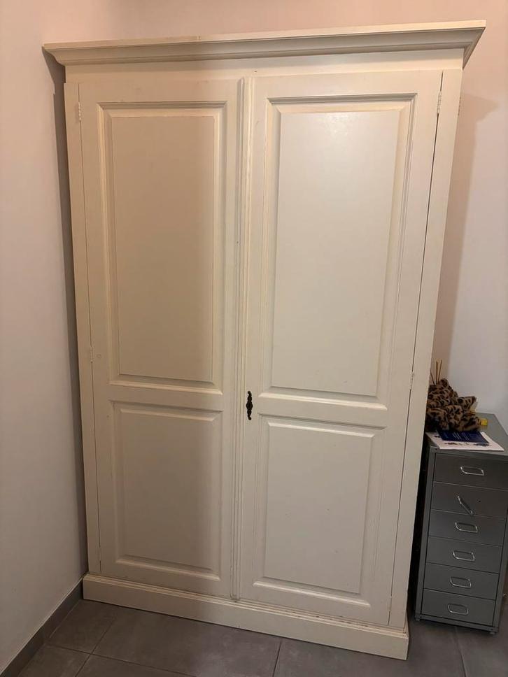 Grenen bureaukast Troubadour Amsterdam - Cremewit, Huis en Inrichting, Kasten | Computermeubels, Gebruikt, 170 cm of meer, 70 tot 120 cm