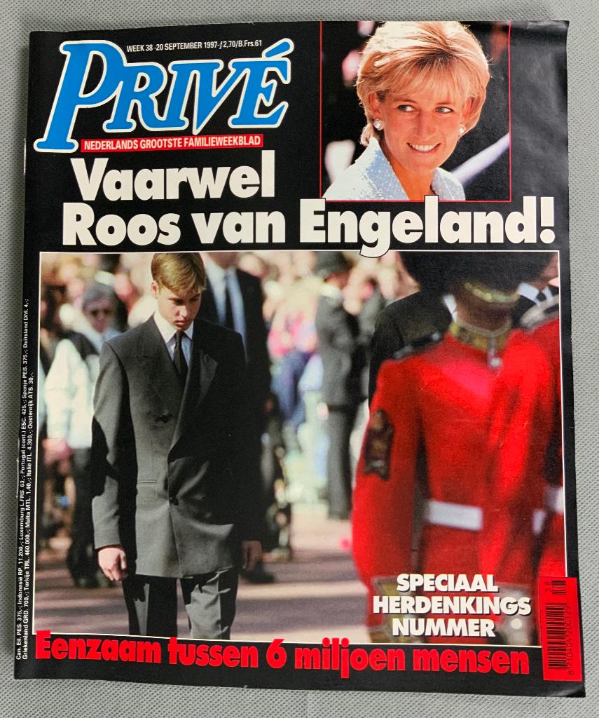 Tijdschrift Prive, nr 38 1997 - Prinses Diana, Ophalen of Verzenden, Gebruikt, Nederland, Tijdschrift of Boek