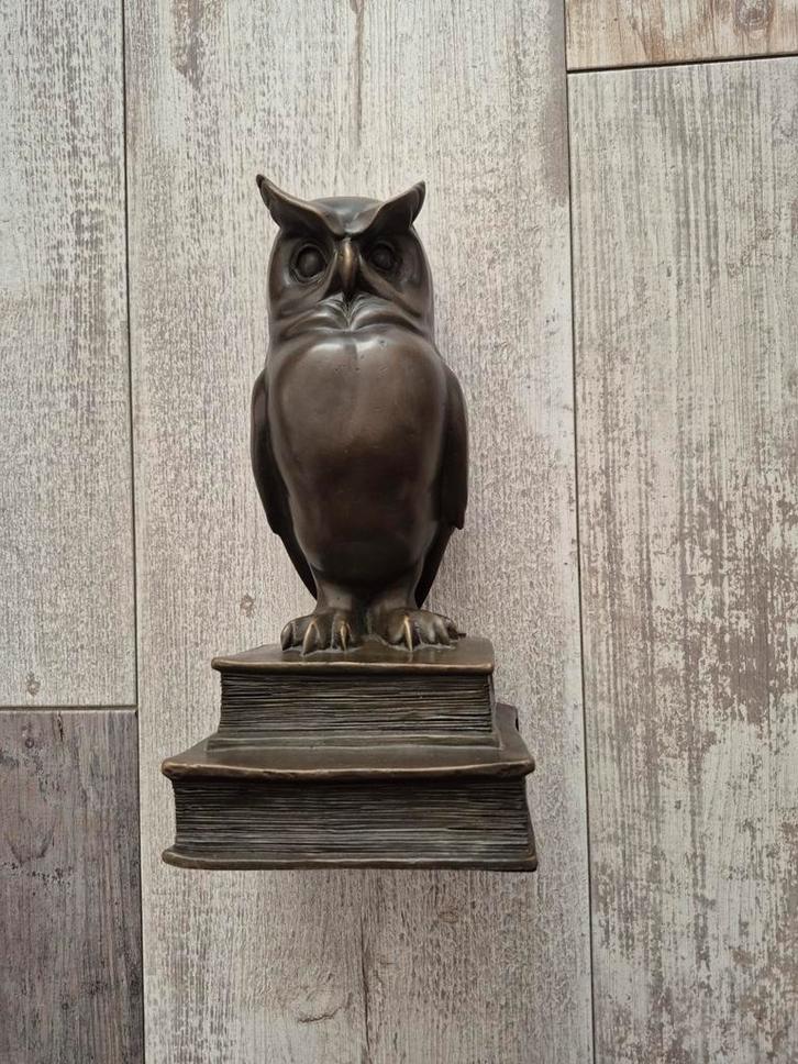 Art Deco Bronzen Uil Gesigneerd C. Potter Boekvoet, Antiek en Kunst, Antiek | Koper en Brons, Ophalen of Verzenden