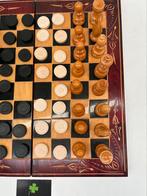 Vintage Backgammon, schaken en dammen - in nette staat, Ophalen of Verzenden, Zo goed als nieuw