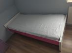 Kinderbed wit/roze, Ophalen, 85 tot 100 cm, Zo goed als nieuw, Matras