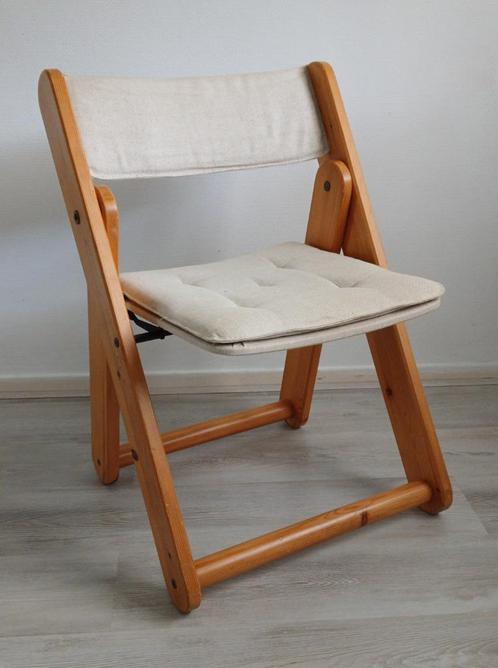 Vintage Ikea KonTiki klapstoel, Huis en Inrichting, Stoelen, Gebruikt, Eén, Hout, Metaal, Stof, Overige kleuren, Ophalen