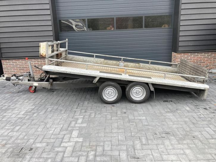 Machinetransporter oprijwagen aanhanger aanhangwagen 3500 kg, Auto diversen, Aanhangers en Bagagewagens, Gebruikt