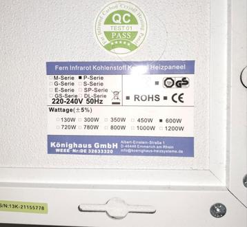 Infrarood paneel 600 watt. Bieden.  beschikbaar voor biedingen