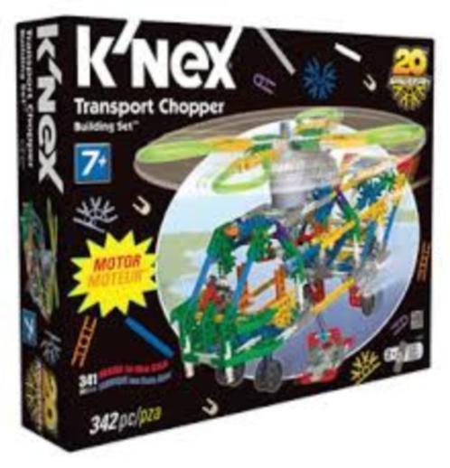 knex HELIKOPTER TRANSPORT CHOPPER MET MOTOR+ GRATIS OPLEGGER, Kinderen en Baby's, Speelgoed | Bouwstenen, Gebruikt, K'nex, Ophalen