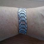 zilveren aparte manchet armband [242], Zo goed als nieuw, Zilver, Zilver, Verzenden