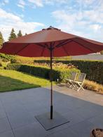 Oranje parasol + stalen parasolvoet goede staat afgeschenen, Ophalen of Verzenden, Nieuw, Minder dan 1 meter, Zweefparasol