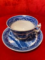 Old Blue,antieke kop en schotel,doorsnee 9.5 cm,hoog 6 cm, Antiek en Kunst, Ophalen of Verzenden