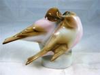 Zsolnay - Prachtig handbeschilderd mezenpaartje (7382), Verzamelen, Beelden en Beeldjes, Ophalen, Zo goed als nieuw, Dier