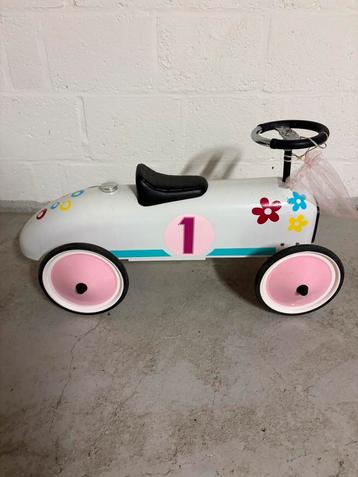 Baghera Retro Ride-On Loopauto – Pastelroze Bloemen beschikbaar voor biedingen